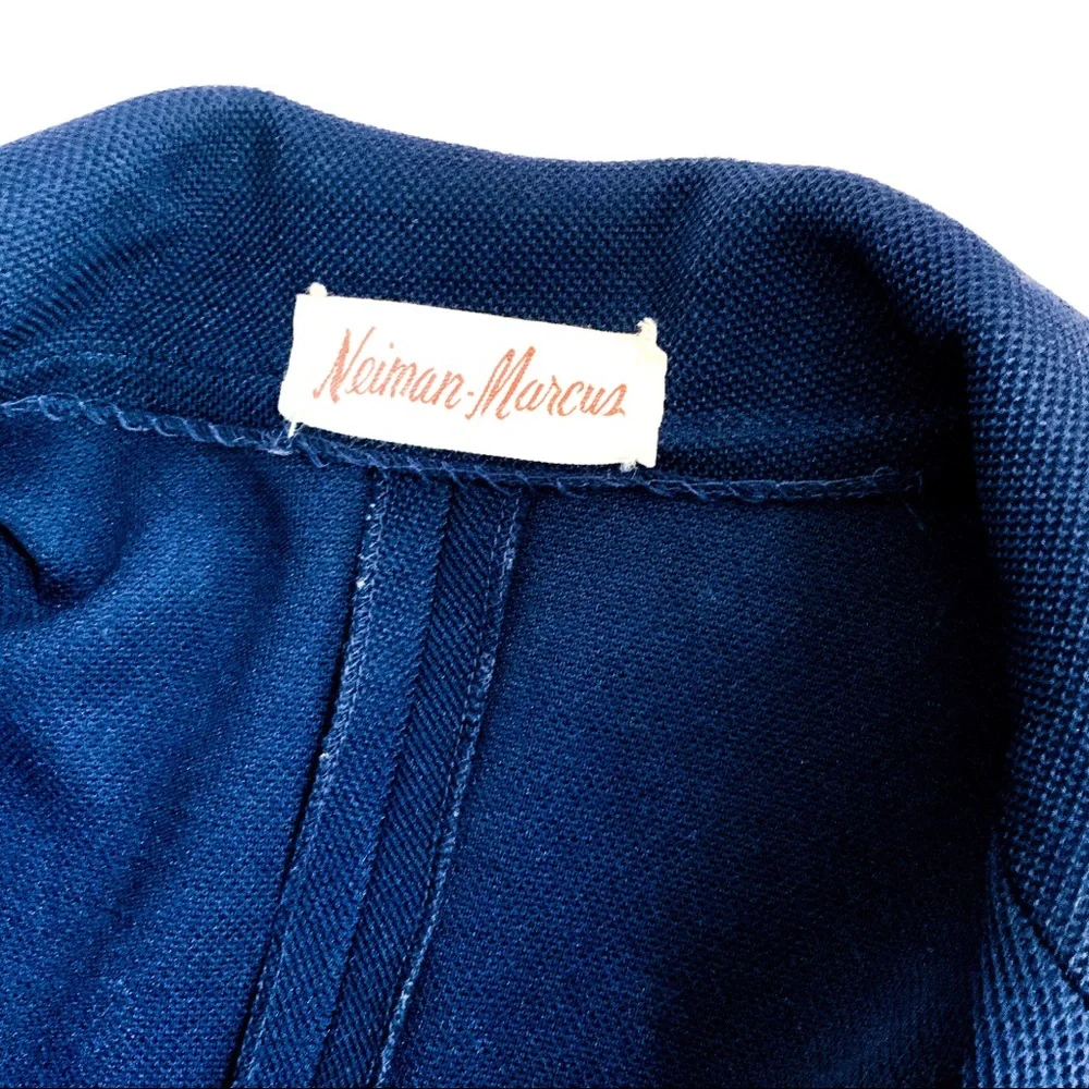 Neiman Marcus vintage 1970s double breasted navy blue blazer - Picture 6 of 7
